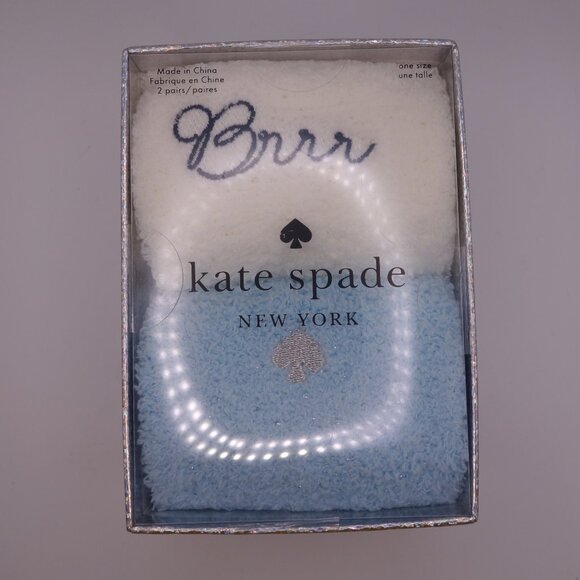 Kate Spade New York Brrr Softee Gift Box Including Two Pairs of One Size Socks - Picture 1 of 16